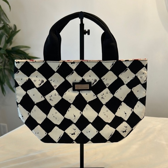 Jim Thompson Handbags - Like new! Jim Thompson Black and White Checkered Tote